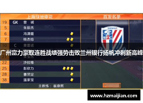 广州富力豪取连胜战绩强势击败兰州银行扬帆冲刺新高峰